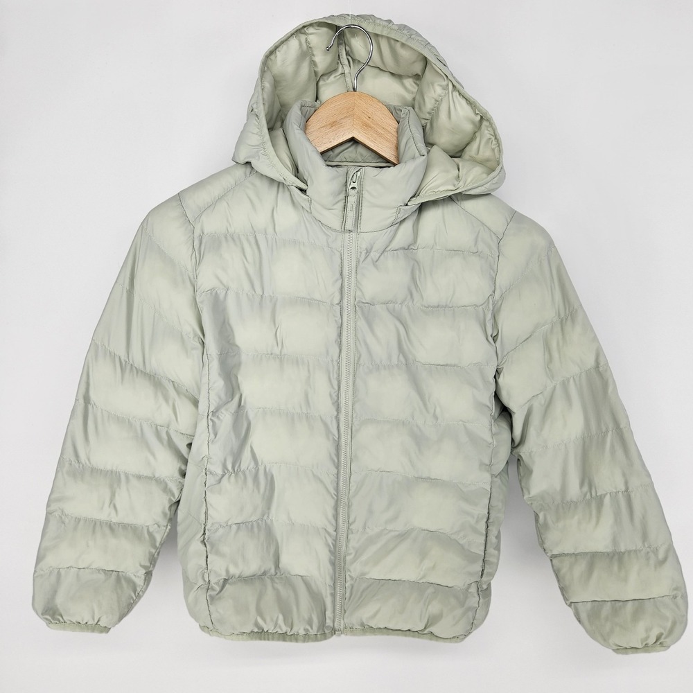 Uniqlo Kids Pufftech Washable Parka Lightweight Youth 10 Jacket Coat Green